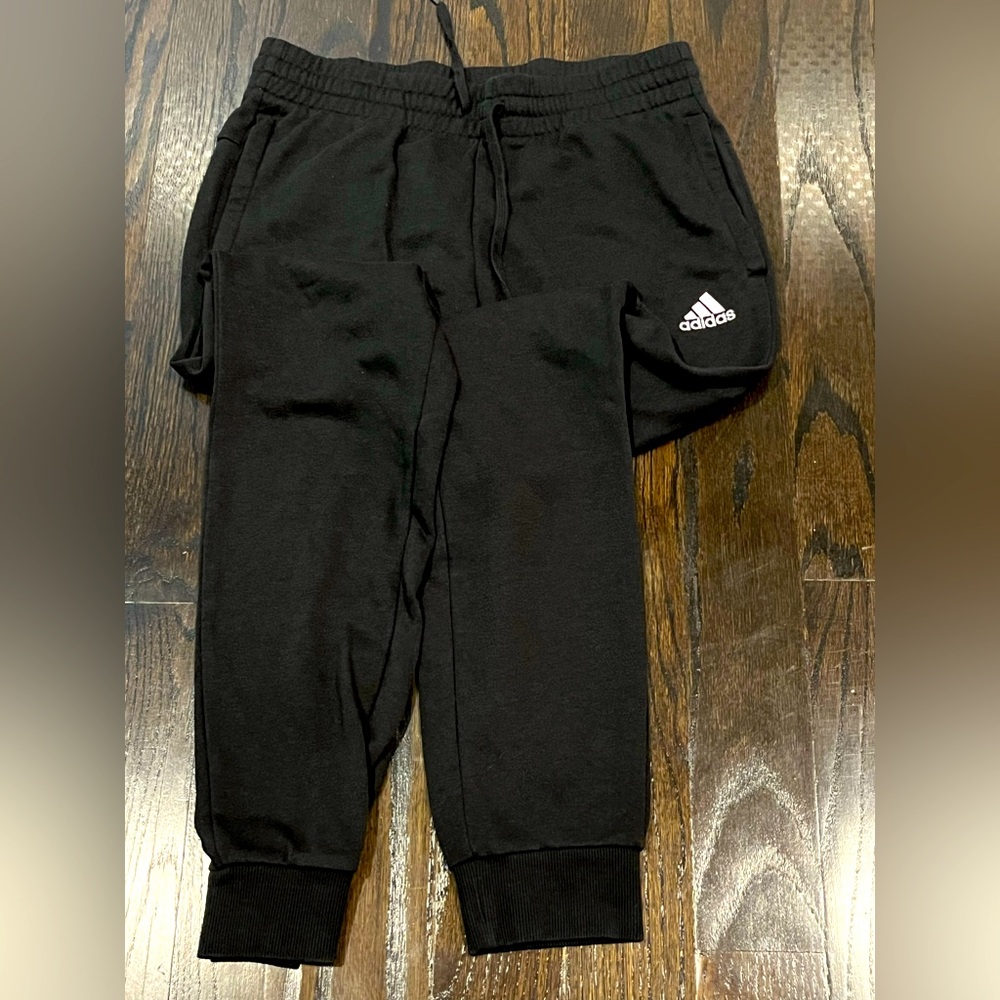 Adidas Kids Black Sweatpants with White Logo